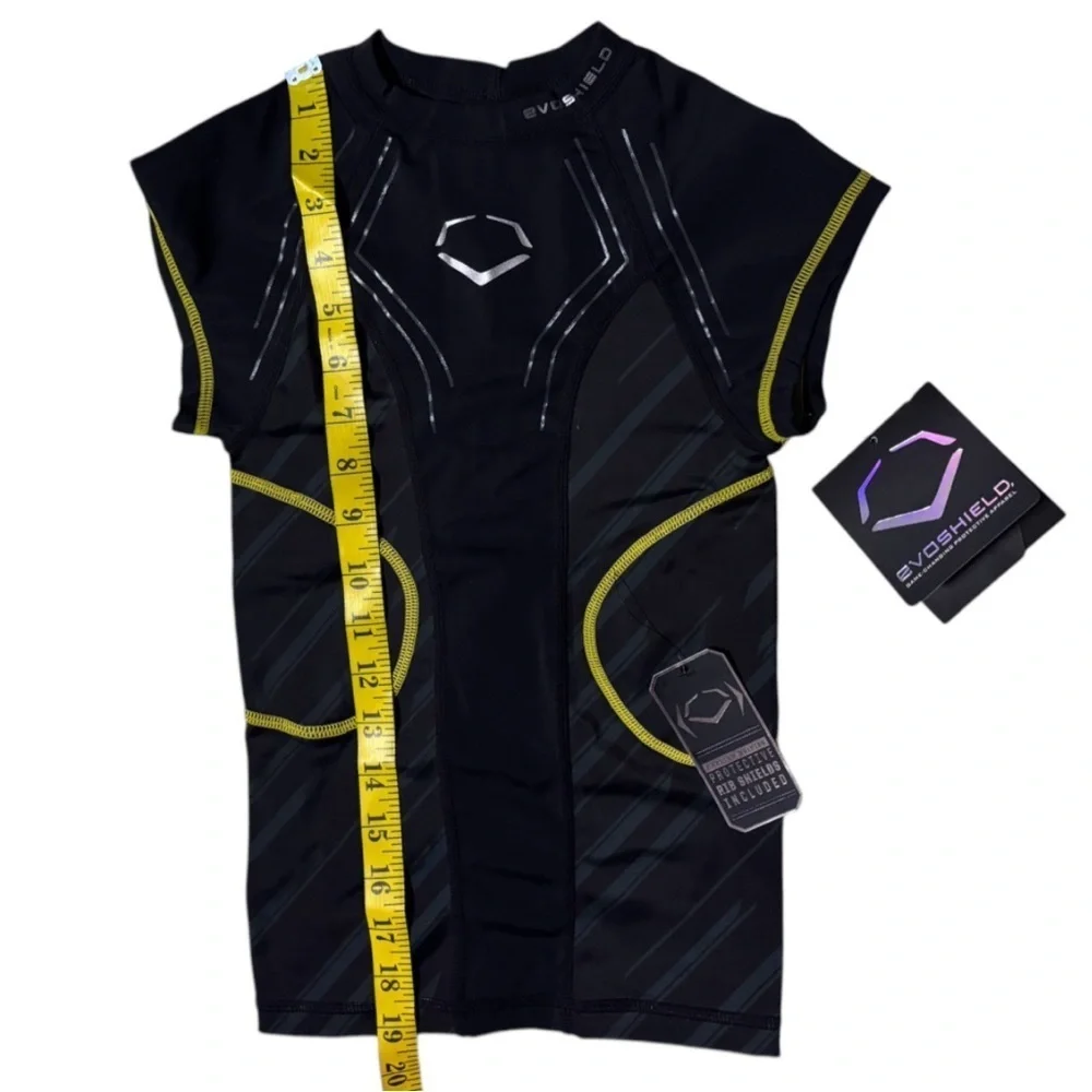 NWT EVOSHIELD CustomTech EvoAlpha Football Rib Shirt Black Grey